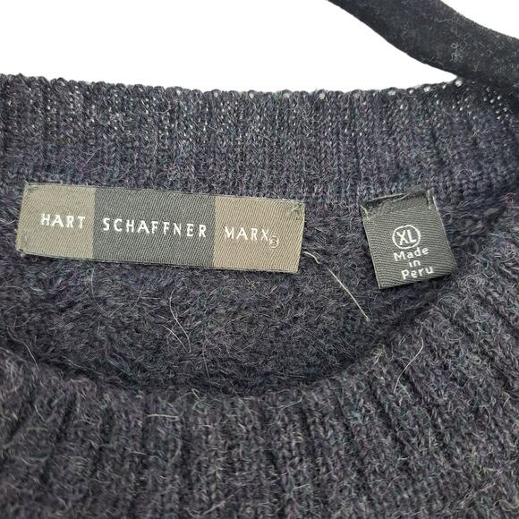 Hart Schaffner Marx Crew Neck Sweater 100% Alpaca Charcoal Gray Men's Size XL - Picture 4 of 6